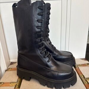 Free People Black Combat Boots